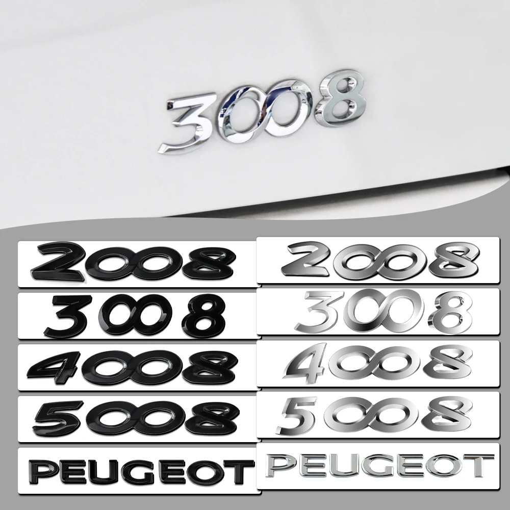 3d abs corpo do carro tronco adesivo emblema para peugeot 206 207 208 306 307 308 408 508 106 107 108 2008 3008 5008 rcz sw 301 accessorie