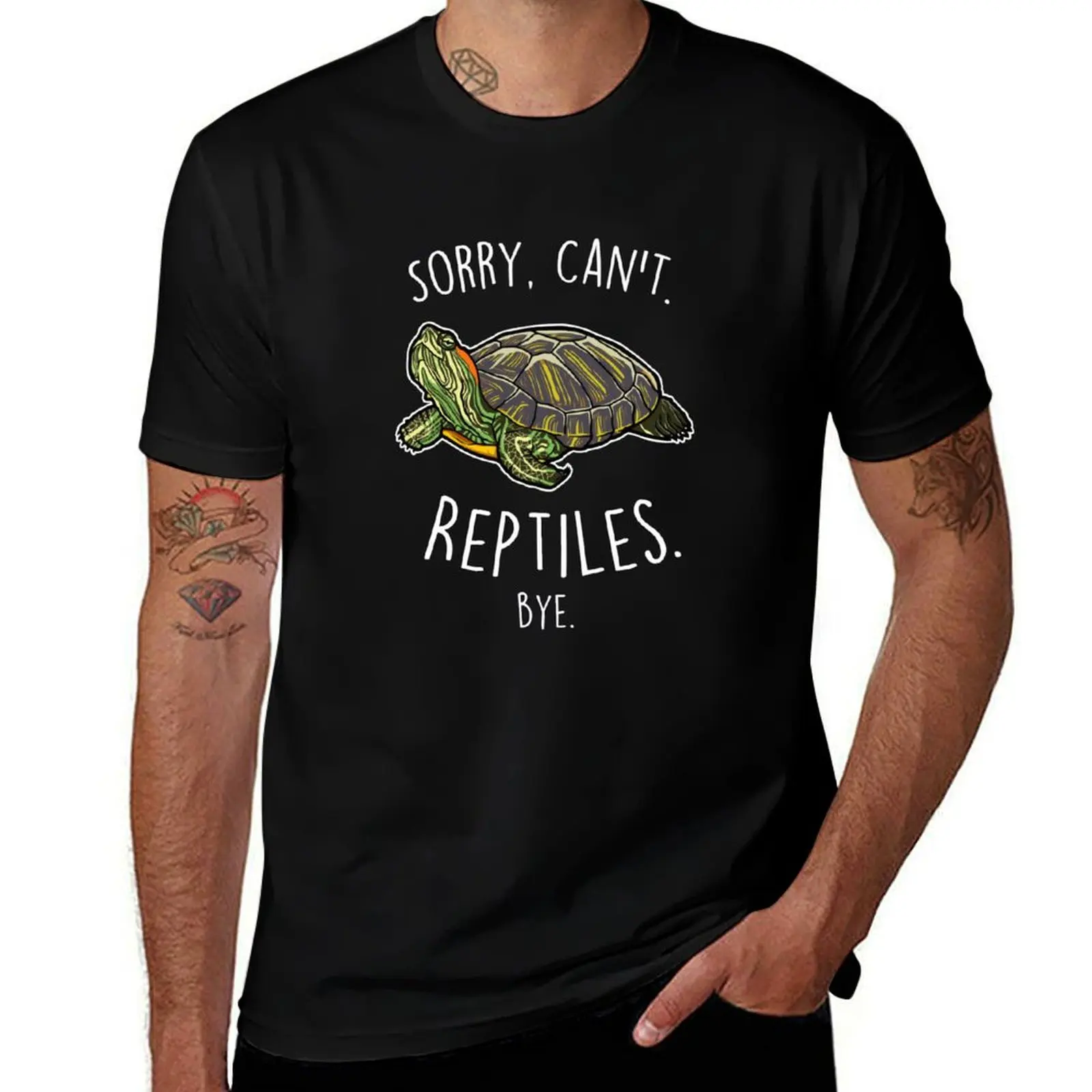 Red-Eared Slider Turtle Sorry Can't Reptiles Bye T-Shirt vintage graphic tee sports fans t shirts for men pack