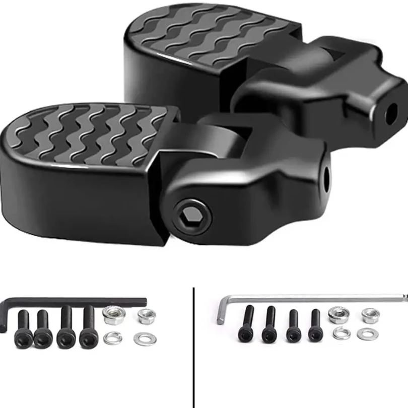 1 Pair Mini Bicycle Rear Pedals Aluminium Alloy Folding Foot Rest Bike Pegs Non-Slip Foot Pedal Rear Pedal Quick Release Pedals