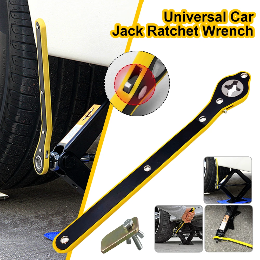 

34cm Car Labor-saving Jack Ratchet Wrench Scissor Jack Garage Tire Wheel Lug Wrench Handle Labor-saving Wrench Car Repair Tool