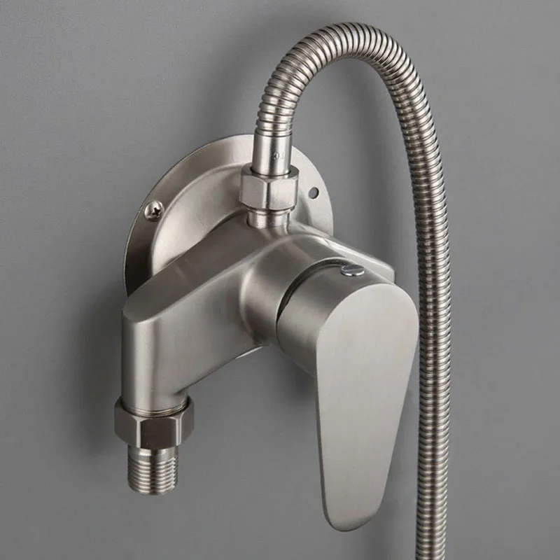 

Набор для душа из нержавеющей стали 304, настенный смеситель для душа и ванны с горячей и холодной водой, ручная душевая лейка, никелированный