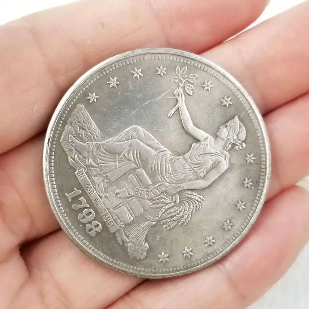 1pc   Replica handicrafts American S sit on the flower foreign commemorative coins antique silver dollars