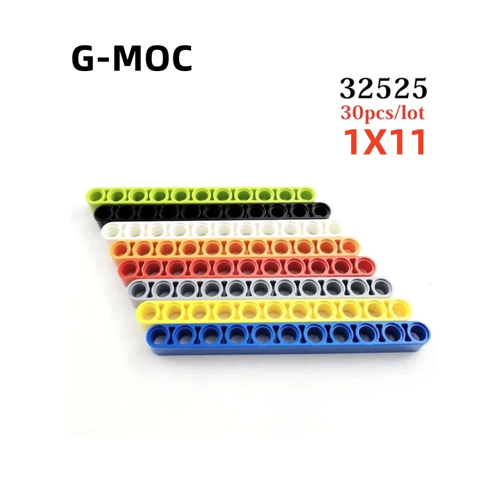 

G-MOC 30Pcs/lot Buildings Blocks 32525 High-Tech 1x11 Holes Liftarm Car Particle Assembles DIY Educational Bricks Kids Toys