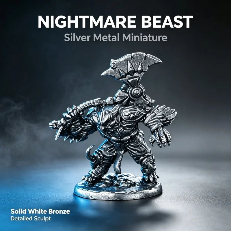 Night Owl Troop Handmade White Copper Metal Miniatures Warrior Figures for Tabletop Game Collectible Gift Home Decor for Men