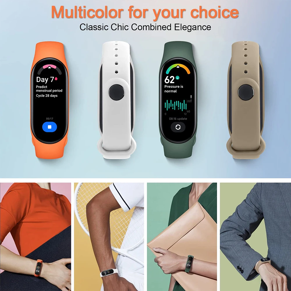 Watchbands for Xiaomi Mi Band 7 6 NFC bracelet silicone Sport watch wristband Miband 5 4 Belt pulsera correa mi band 5 3 4 strap