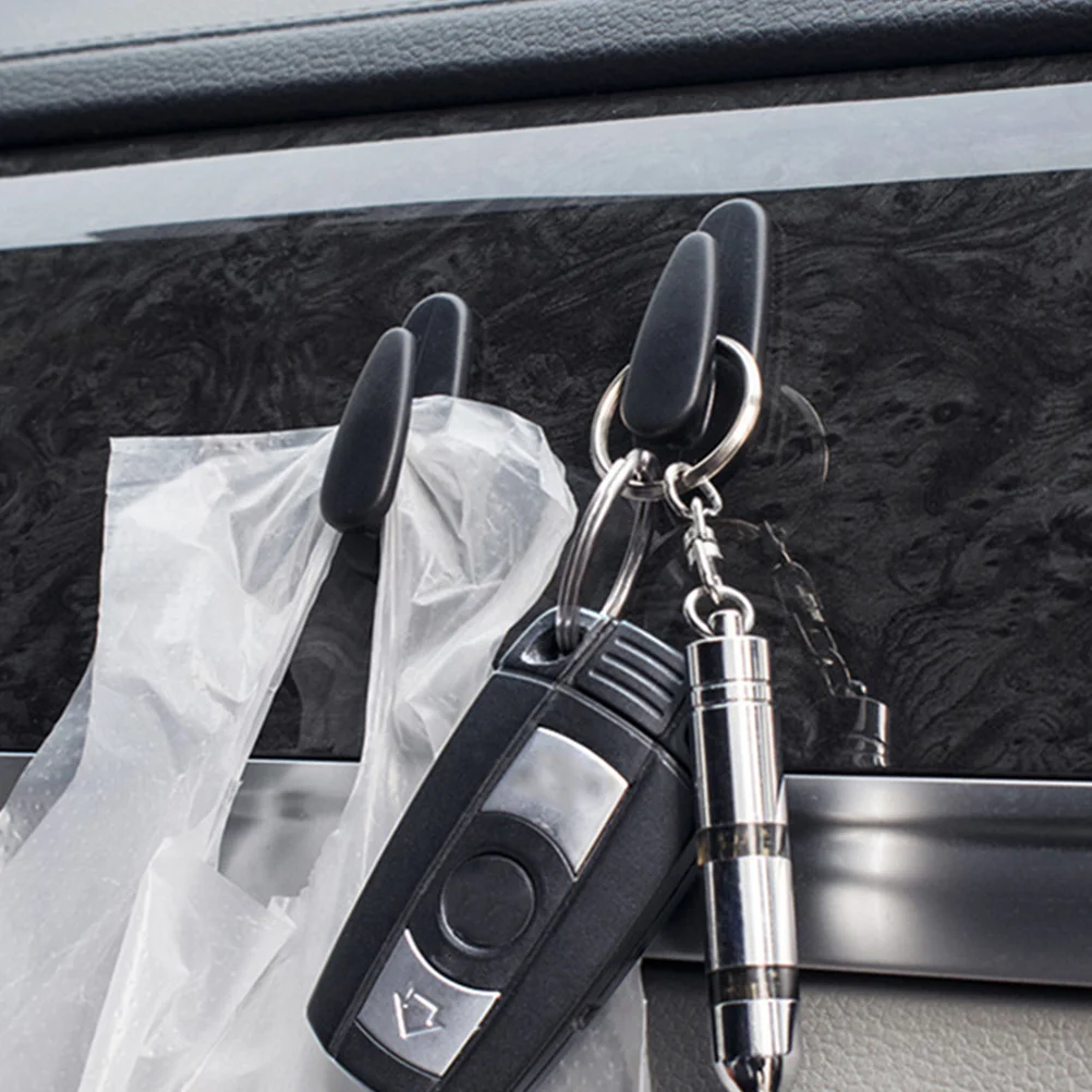 

4Pcs Car Hook Sticky Wall Mount Multifunctional Vehicle Organizer Hooks for Keys Bags Hats Cable Holder Accessories