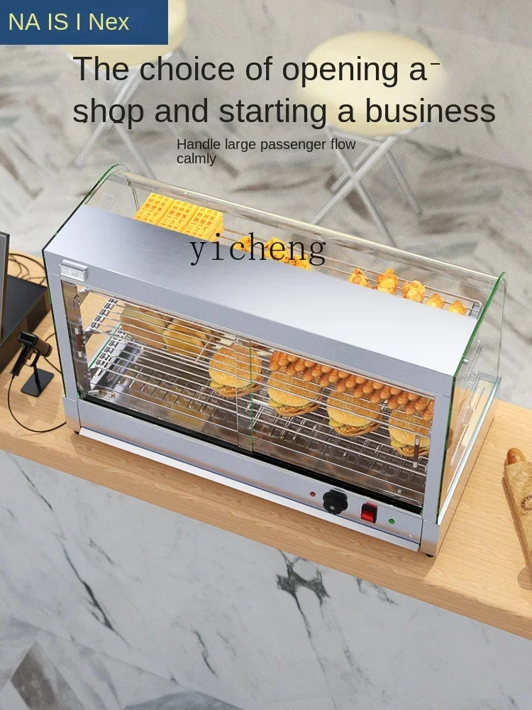 cc25 Insulated Display Cabinet Commercial Heating Constant Temperature Hamburger Fried Chicken Incubator