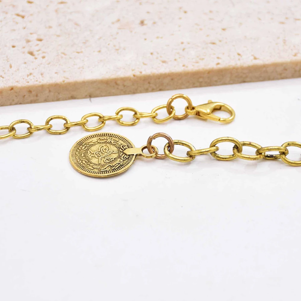 Traditionelle indische afghanische pakistanische ethnische Münzen Quaste Halsband Halskette Vintage goldene Legierung Münzen Kragen Damen Halsschmuck – Detail 13