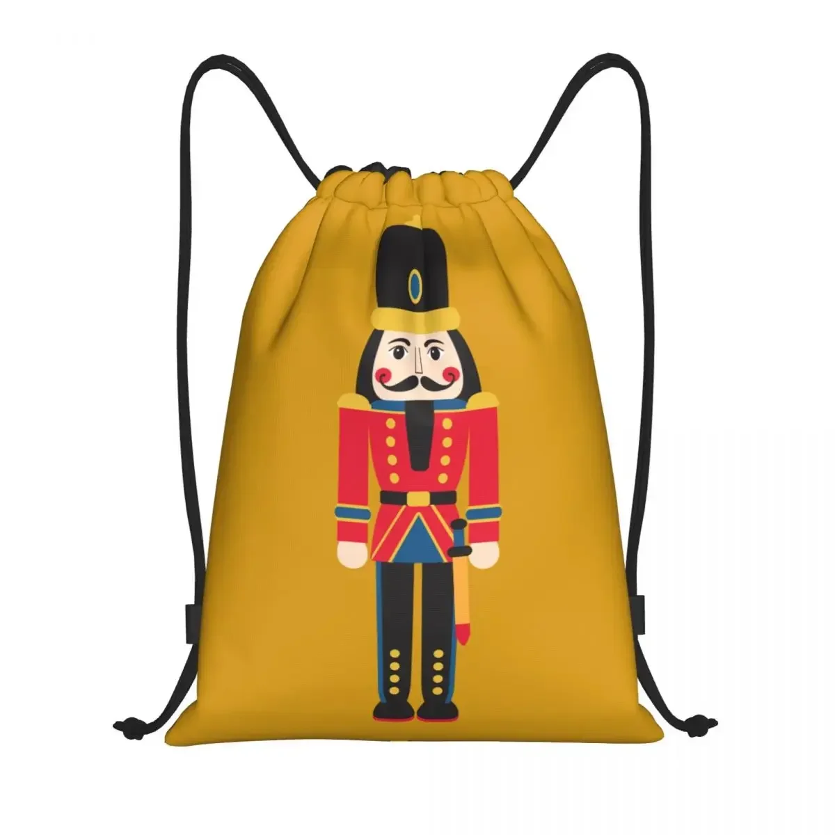 Nutcracker Doll Drawstring Bags Men Women Portable Sports Gym Sackpack Cartoon Christmas Soldier Toy Training Backpacks