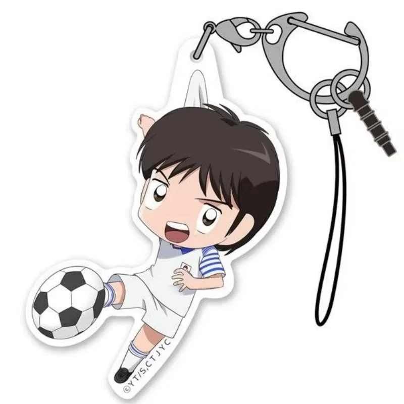 Neue süße Captain Tsubasa Acryl Schlüsselanhänger Figur HD Spiel Peripheriegeräte Anordnung Büro Auto Tasche Anhänger Großhandel SPIELZEUG 6 cm