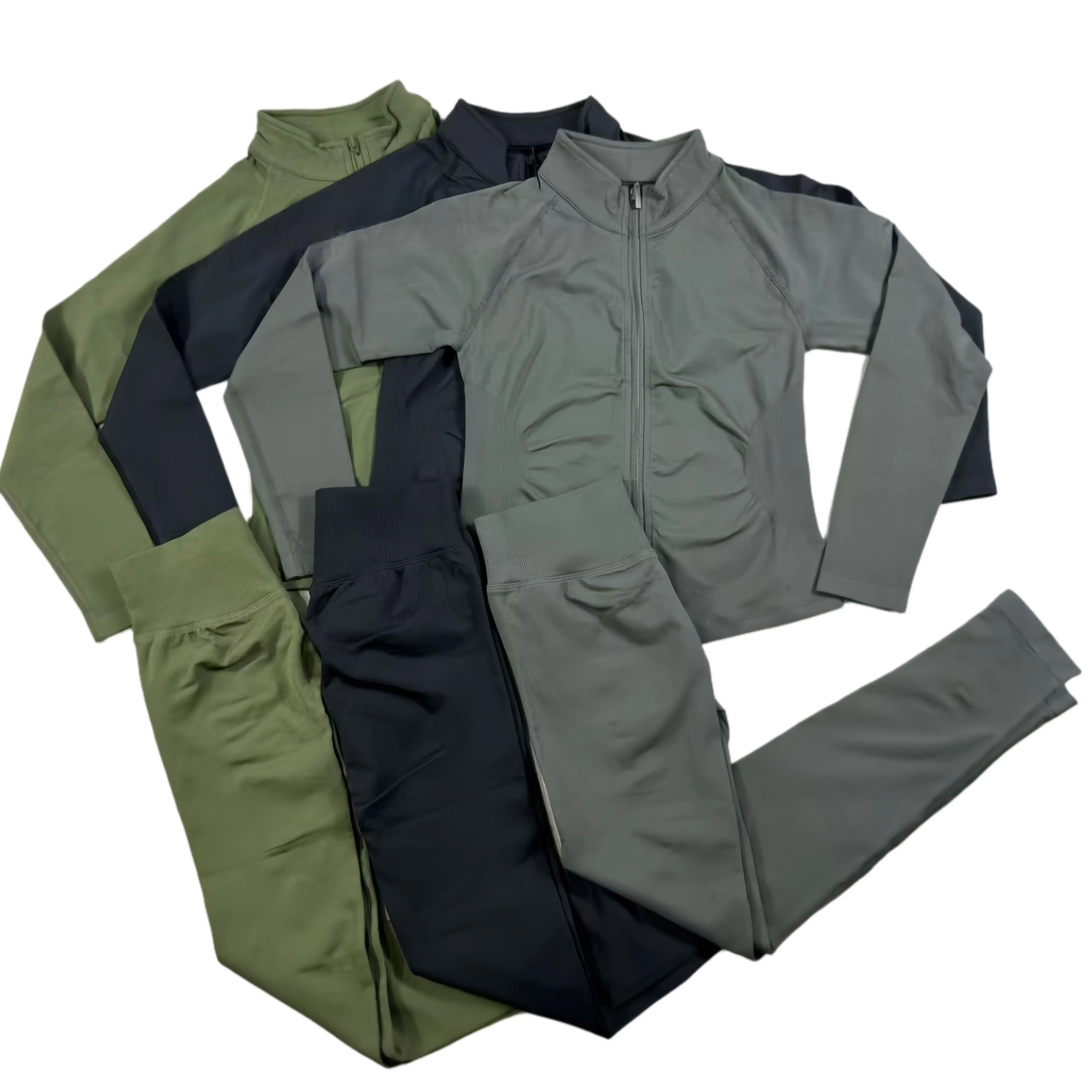 

Outdoor Training Long Sleeve Sports Jacket Matting Skinny Yoga Jacket Zipper Shirt Comfortable Breathable Yoga Suit