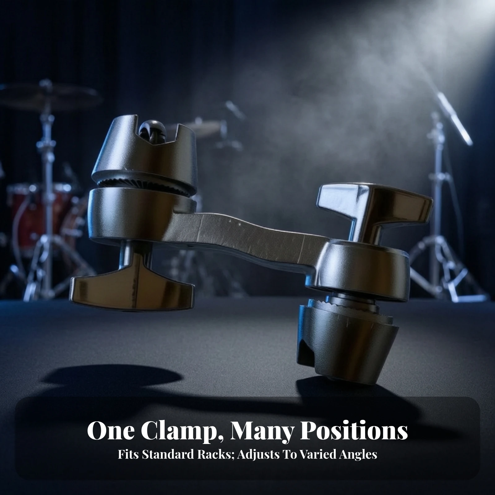Drum Clamp with L-Rod Multifunction Z-Shaped Clamp Percussion Mount Rod Heavy-Duty Hardware High-Quality for Drummers, Stage