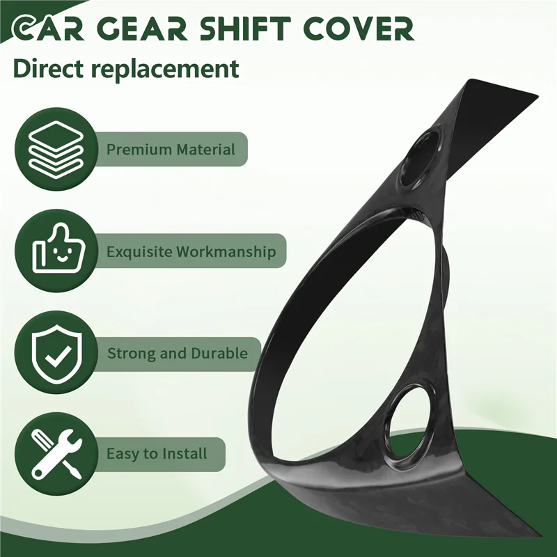 

ABOK-Real Hard Carbon Fiber Sticker For Fiat 500 2011-2023 For Abarth 595 695 2016--2023 Car Gear Shift Cover