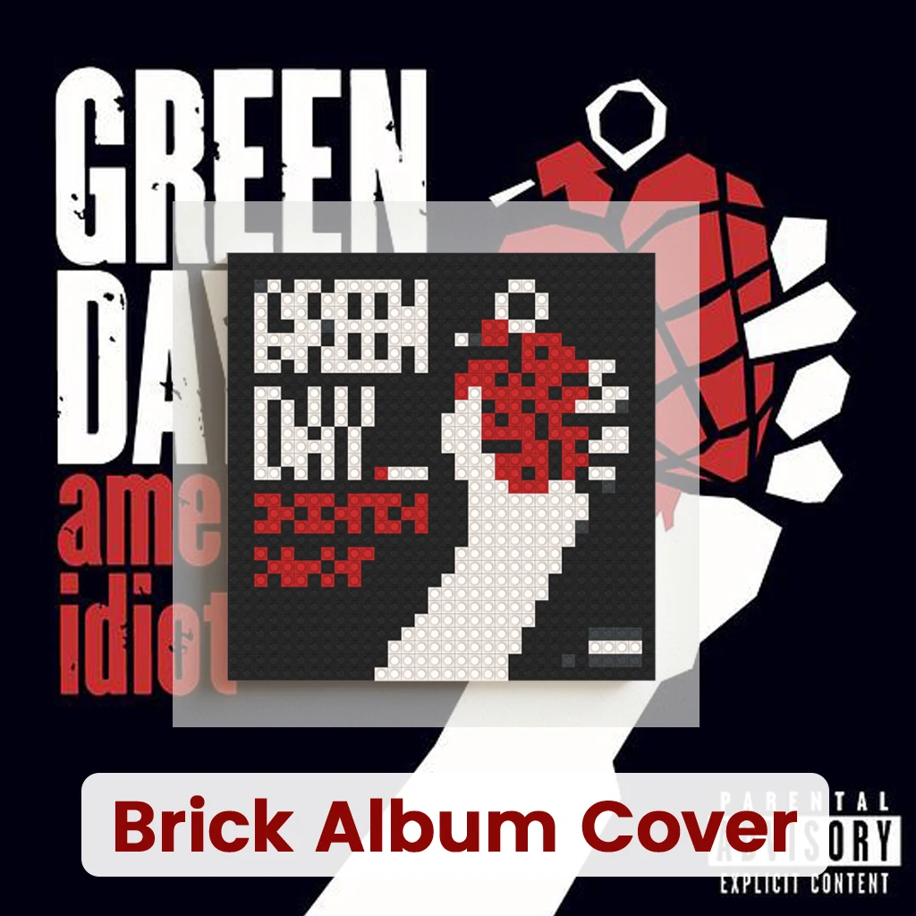 

Green Day Punk Rock Band Building Blocks Brick Mosaic Wall Art Album Pixel Painting Home Living Room Bedroom Decor Music Gift