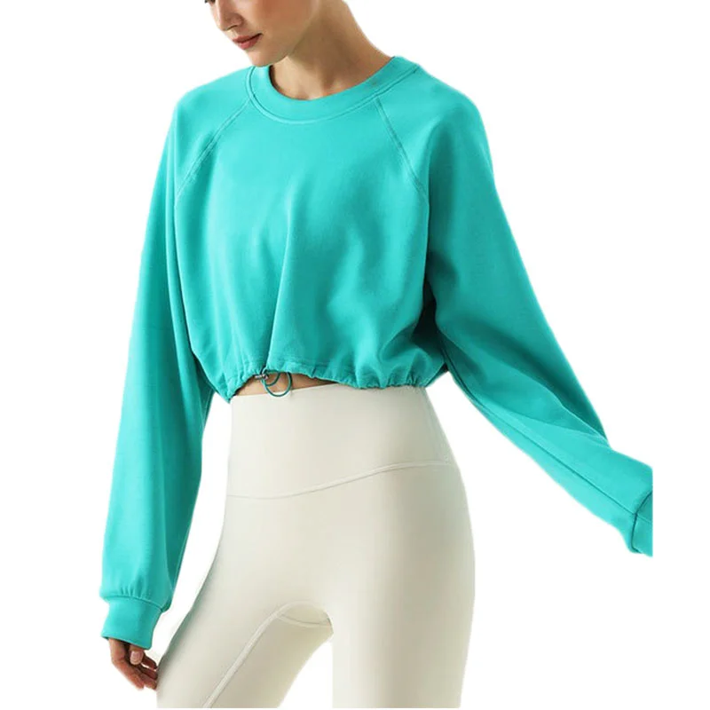 

Aiithuug Drawstring Sweatshirts for Women Oversized Crewneck Sweaters Long Sleeve Tops Fall Winter Clothes Pullover Sweater