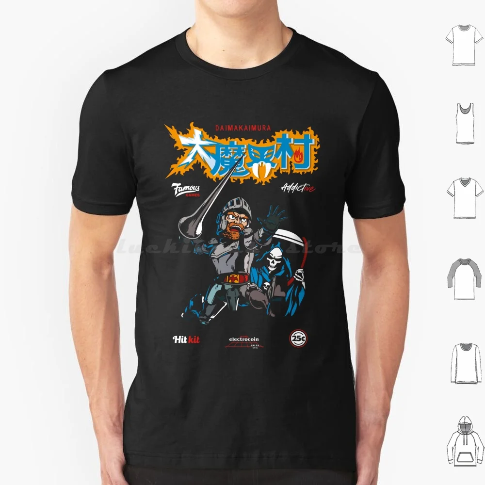 Camiseta Retro Arcade Vintage de Ghouls'n Ghosts, de algodón, para hombre y mujer, con estampado DIY, Ghouls Ghosts Monster Ghost Goblins Sir Arthur King