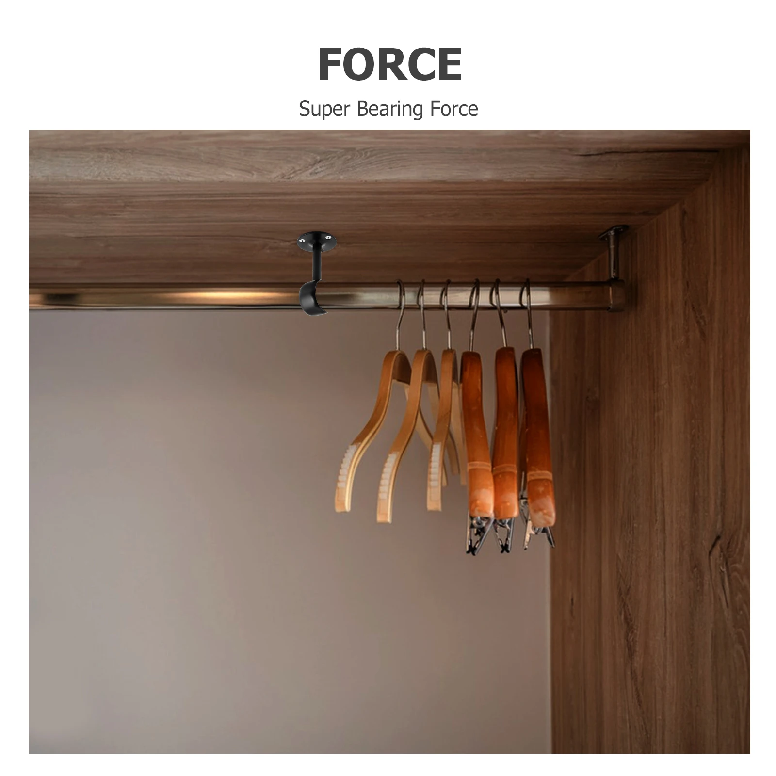 

4Pcs Closet Rod Support Bracket Heavy Duty Adjustable Center Support Ceiling Mount for Closet Wardrobe Curtain Shower Room