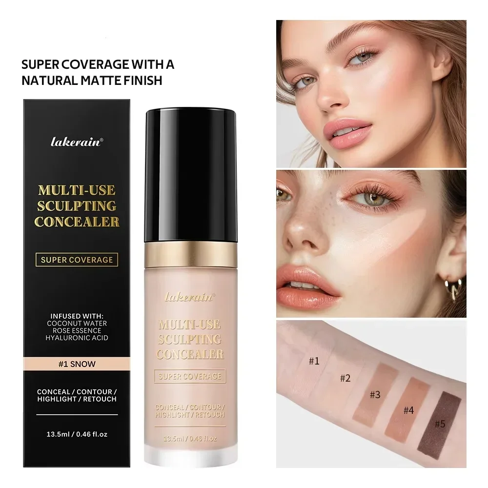 Correcteur liquide imperméable, mat, haute couverture, contrôle de l'huile, fond de teint pour cernes, modification du visage, cosmétiques de contour