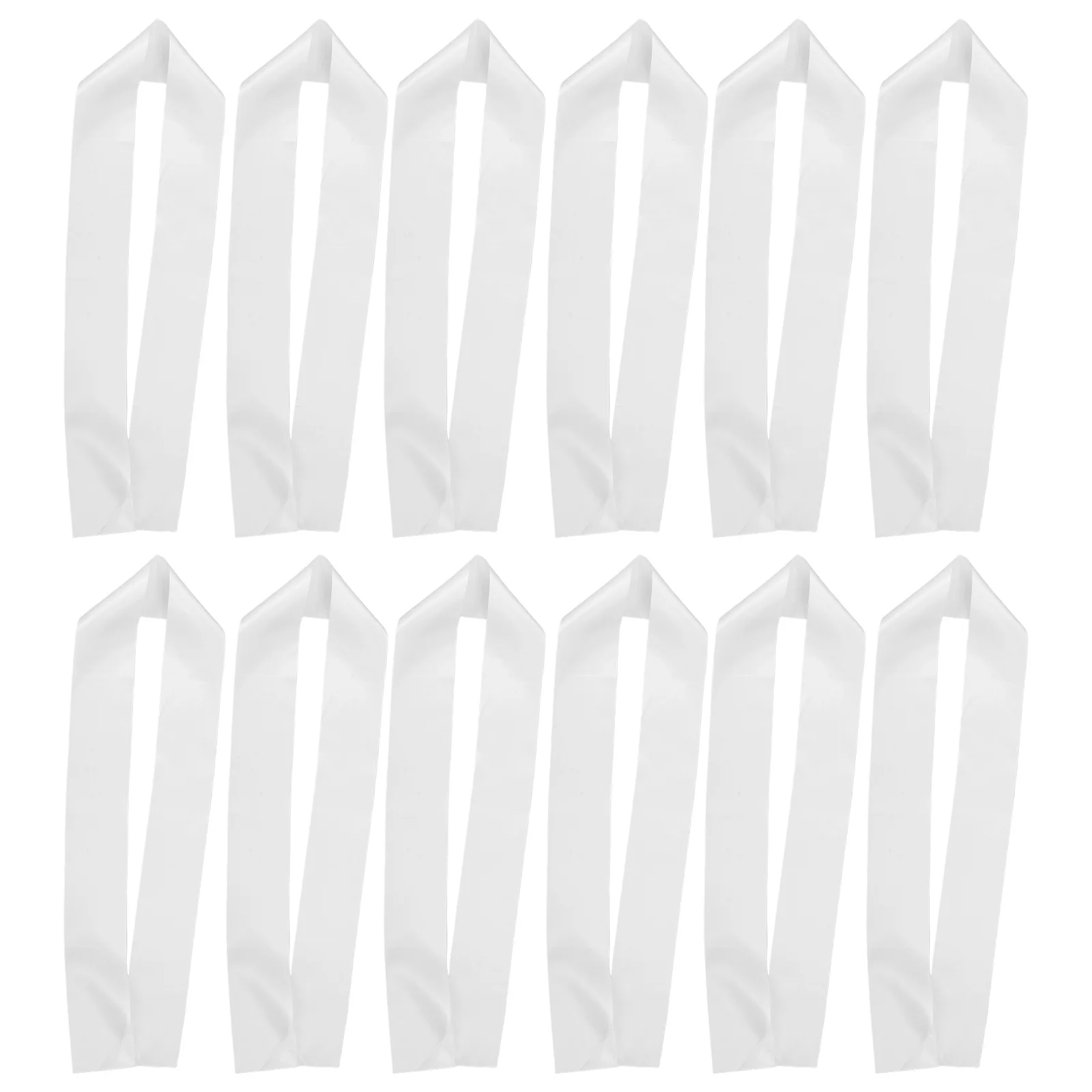 

12Pcs Blank Satin Sashes DIY White Sash Bridal Shower Bachelorette Party Graduation Wedding Prom Decorations White Sash