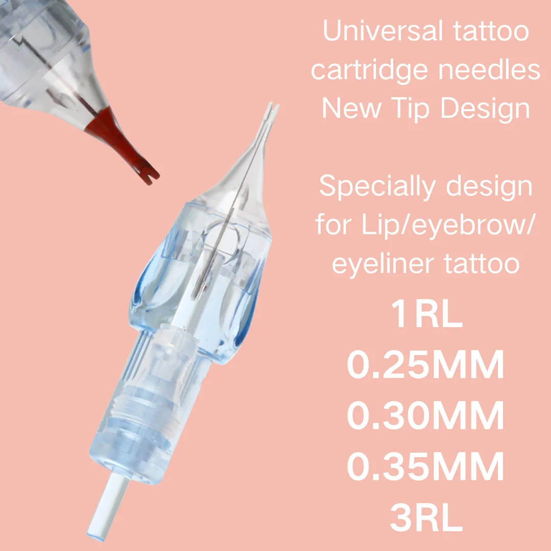 

Иглы для тату-картриджа без капельницы 1RL 0,25/.30/.35 мм, Круглый лайнер, длинный конус, принадлежности для татуировок для перманентного макияжа, микроблейдинга