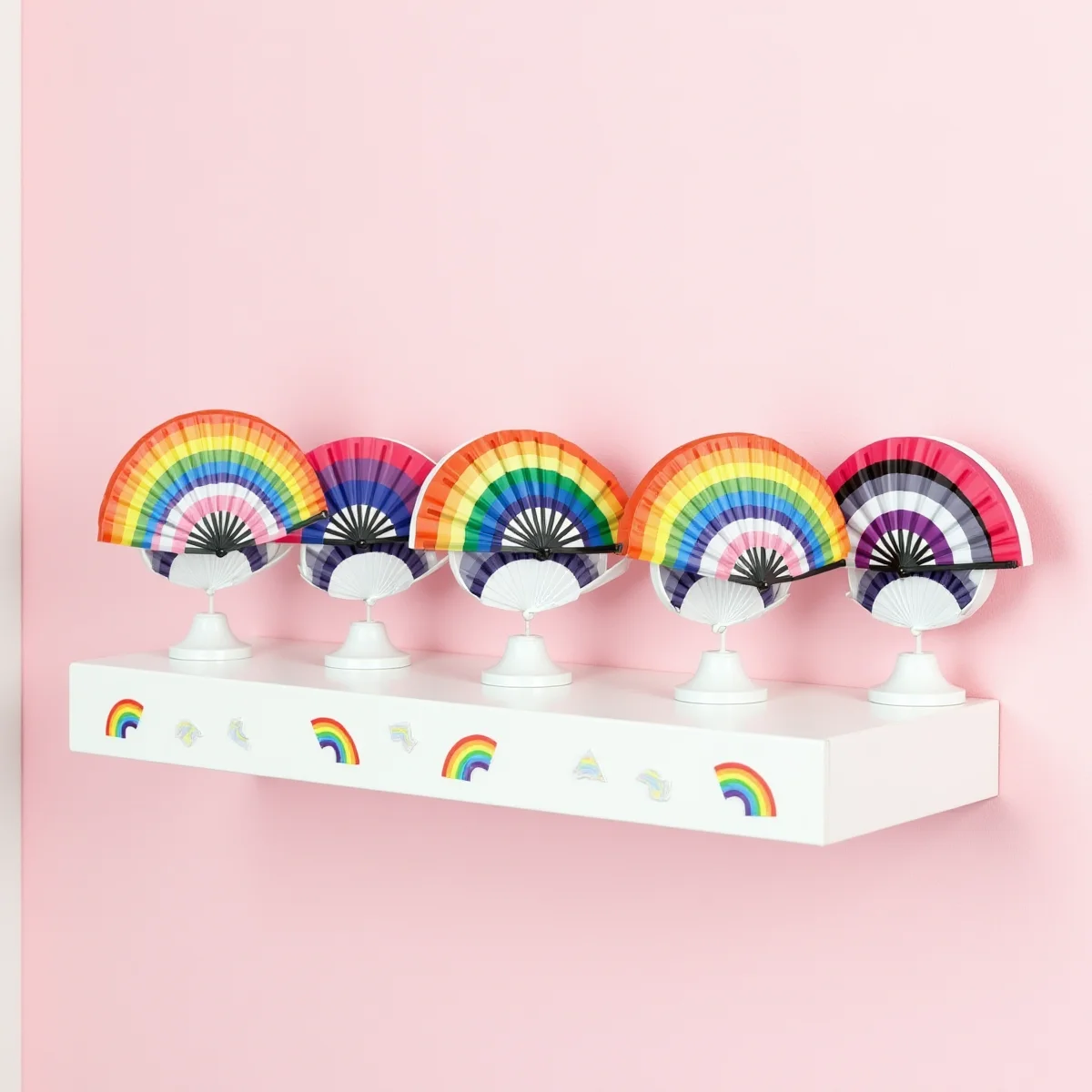 Lgbt Fan Lightweight Folding Fan Colorful Fan Portable For Gay Pride Celebration Summer Cooling