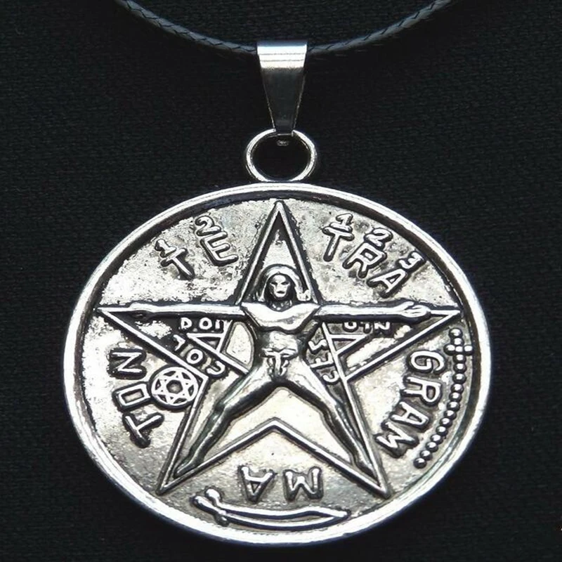 Gothic Tetragrammaton Pentacle Pentagram Necklace Pendant Vintage Zodiac Magic Wiccan Talisman Pagen Amulet Choker Jewellry Wome