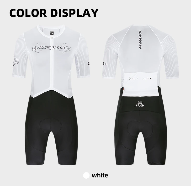 YKYWBIKE Einteiliger Radsport-Skinsuit Italien 200kg/m³ Elastische Interface-Polster Aerodynamisches Rennrad-Set Fahrradbekleidung – Detail 12