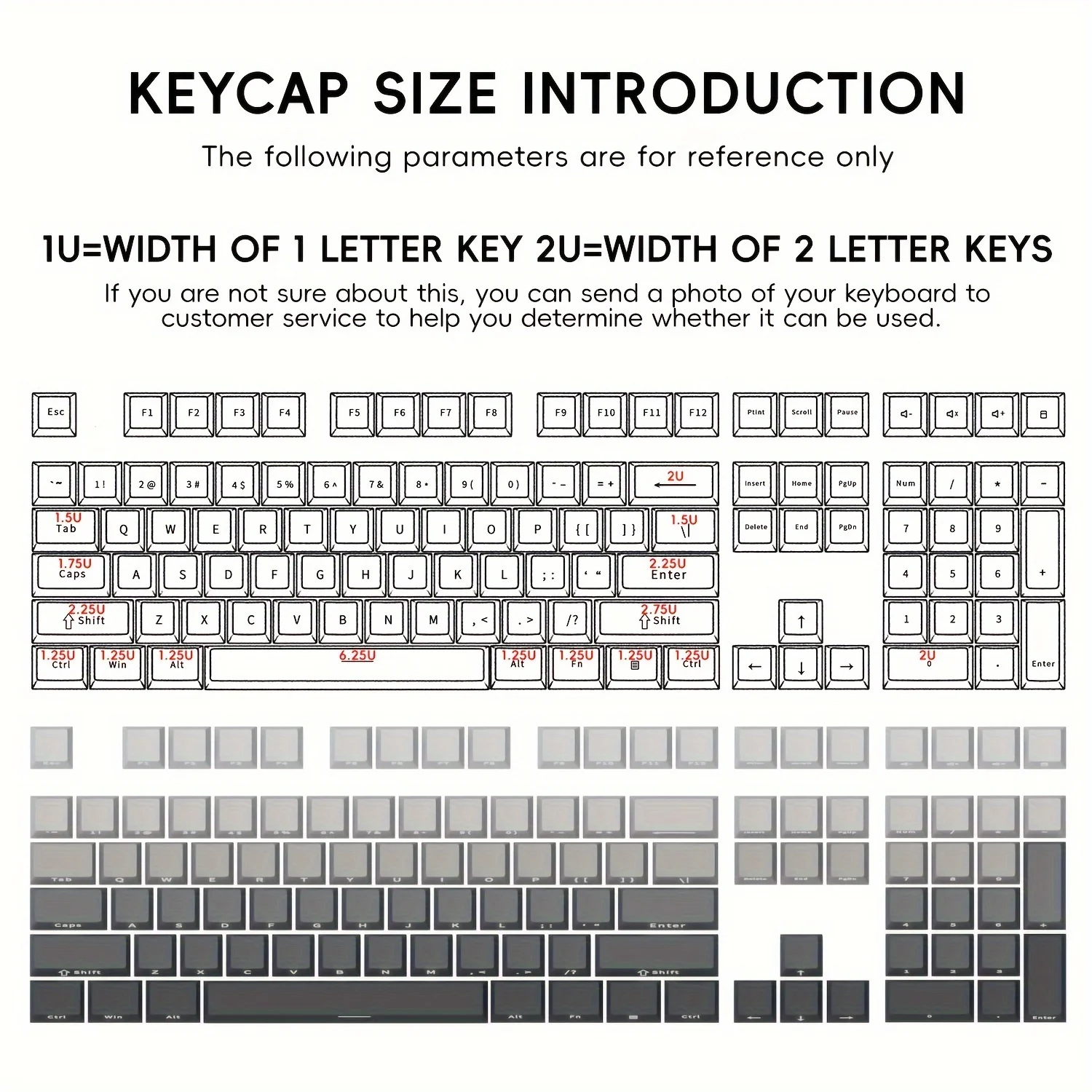 Mechanical Keyboard Keycaps Engraved With Translucent Characters On The Side, With A Minimalist Gray Gradient Black Color Scheme