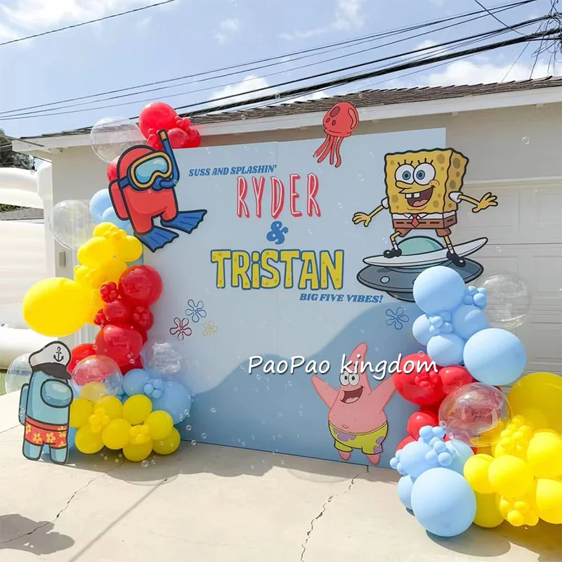 

Набор воздушных шаров с тематикой Губки Боба, латексные и фольгированные шары с цифрами, украшения для вечеринки в честь Дня рождения, подарки для детского праздника