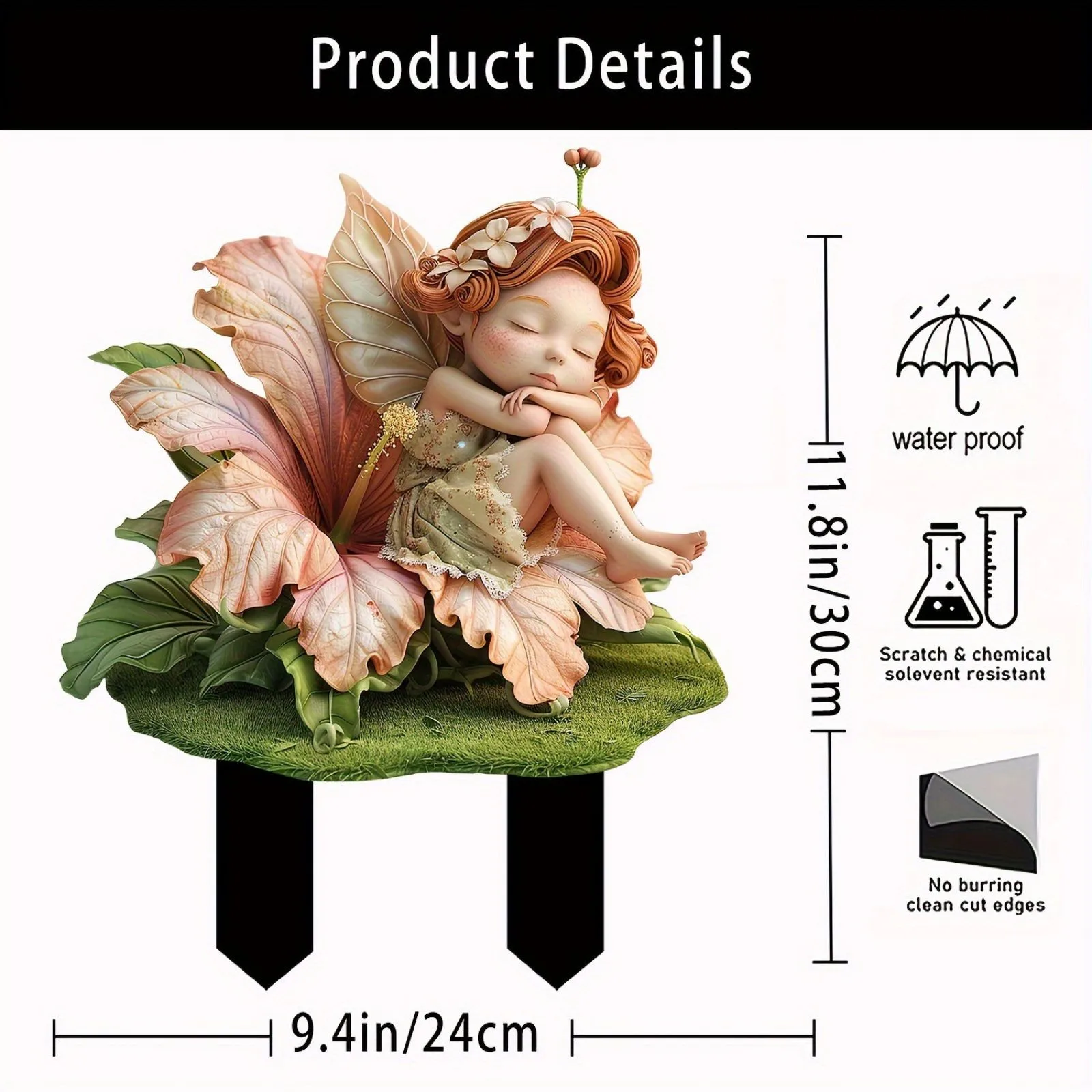 Elegant Acrylic Fairy Garden Statue: And Scratch Home For Enchanting Scenery Flip Name Sticks