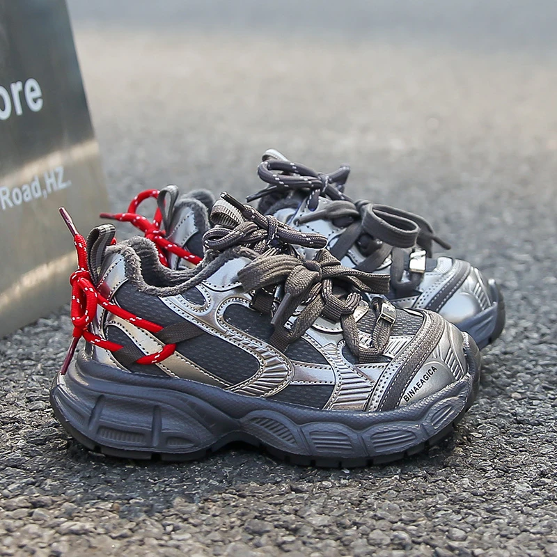 أحذية رياضية للأطفال من جلد الغزال لخريف وشتاء، أنماط جديدة للأولاد والبنات، أحذية أبي قطنية، أحذية رياضية للأطفال