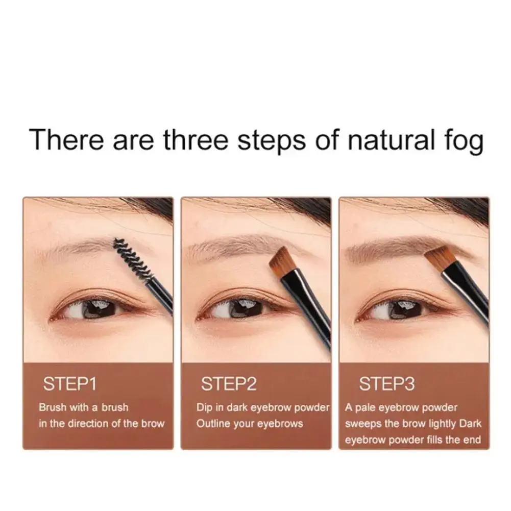 2 Colors Eyebrow Powder with Brush Waterproof Sweat Resistant Professional Eye Shadow Palette Eye Makeup Cosmetics