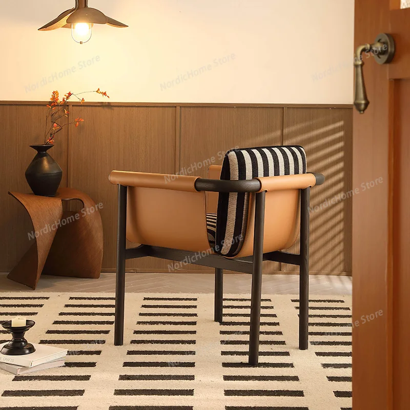 Saddle Leather Dining Chairs Luxury Comfortable Party Accent Dining Chairs Advanced New Style Home Furniture Silla Comedor Lscy