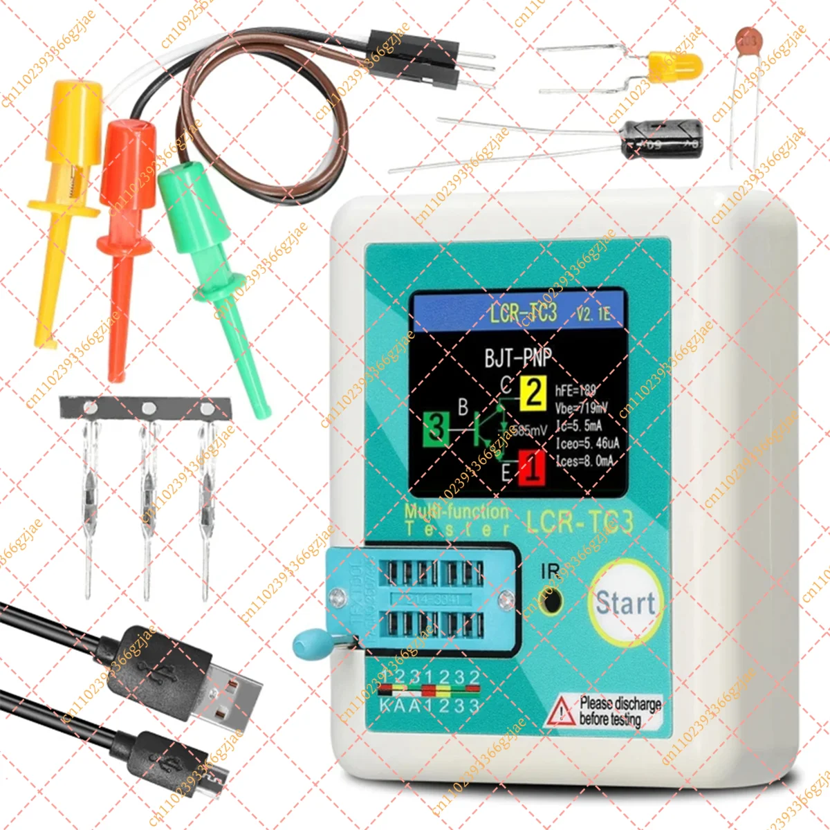FY ABDX-New LCR-TC3 Transistor Tester Zener Diode Voltage Regulator NPN PNP Bipolar Potentiometer Inductor Capacitor