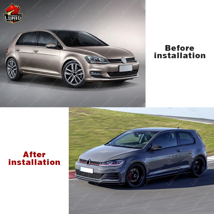Car Modification GTI Style Full Set Body Kit for Volkswagen Golf 7 with Front Bumper Lip Rear Diffuser Side Skirts Grille view 6