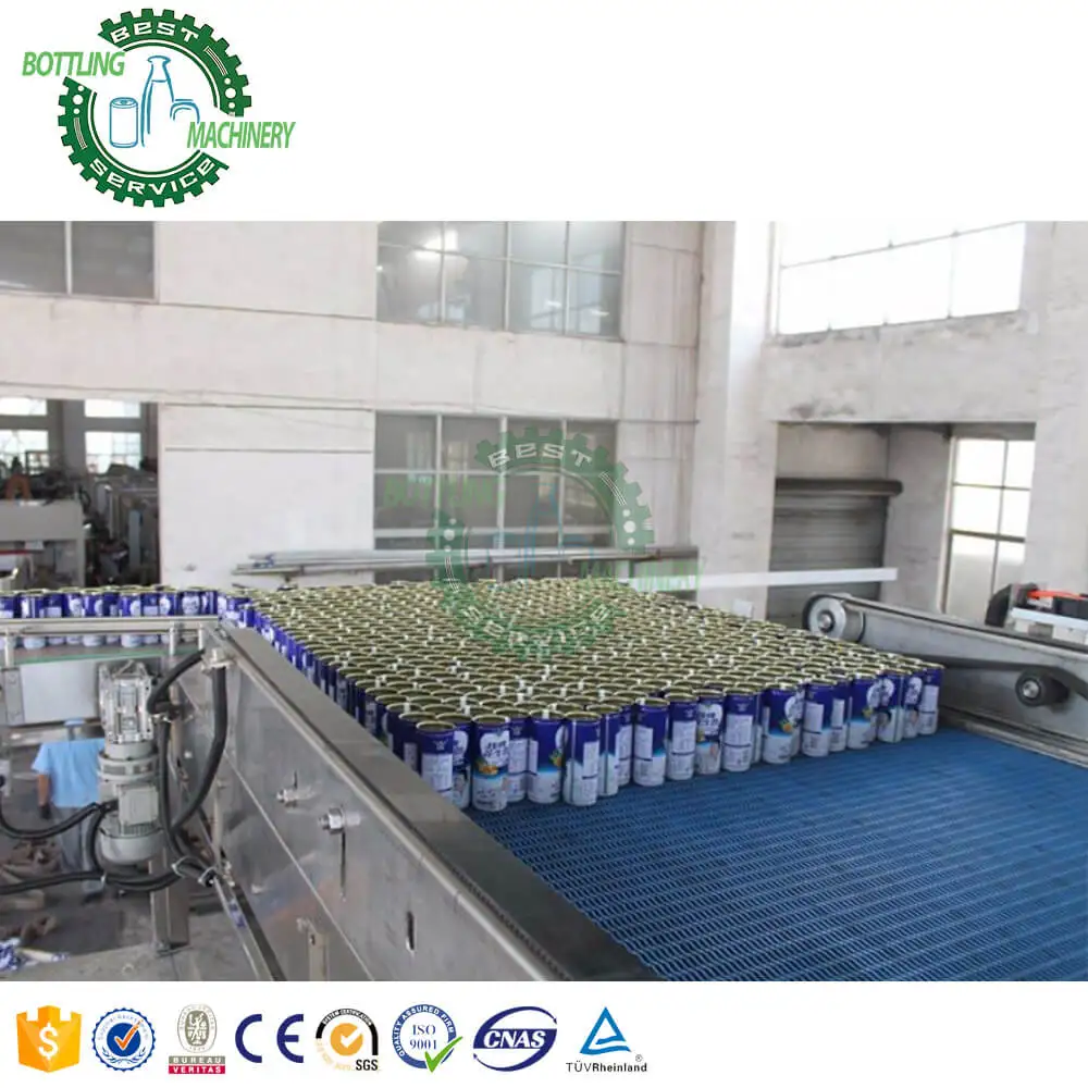 Stainless steel elevator forklift pallet conveyor sparkling soda water PET plastic empty beer can depalletizer machine