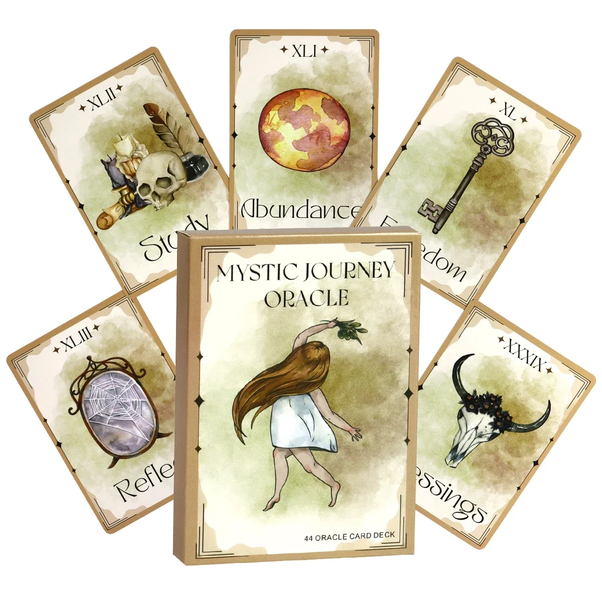 Mystic Journey Oracle stili popolari 44 mazzi di carte con guida PDF Angelarium of emandations gioco da tavolo misterioso artistico