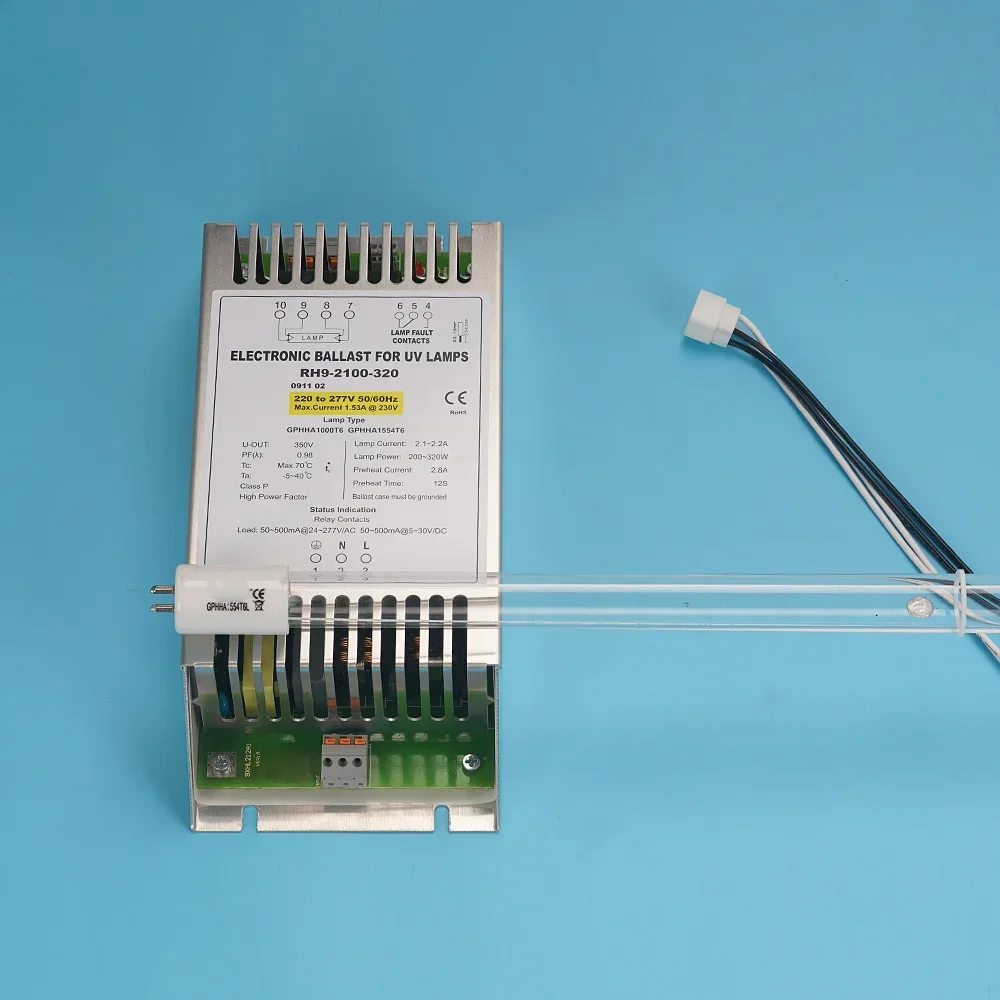 Modelo de reator eletrônico UVC 2025 PH9-2100-320 425mA 200-320W lâmpada UV ultravioleta
