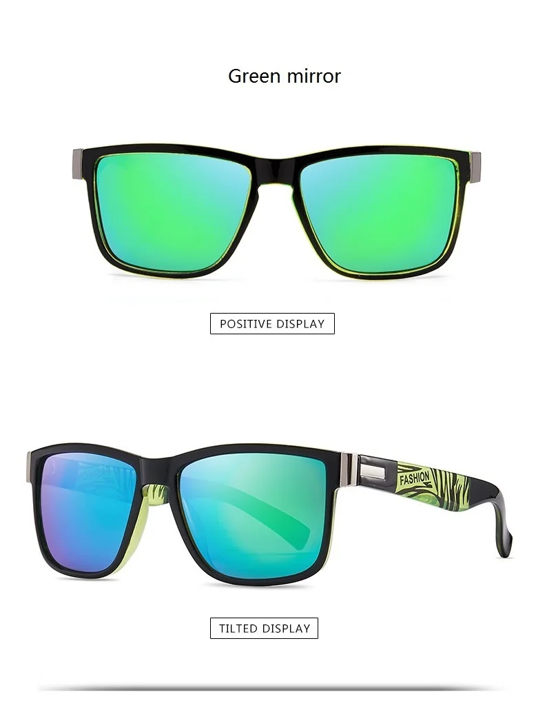 Modische Vintage Quadratische Sonnenbrille für Männer und Frauen, Luxus-Markendesigner-Sonnenbrille zum Fahren und Angeln, Fahrer-Brillen – Detail 12