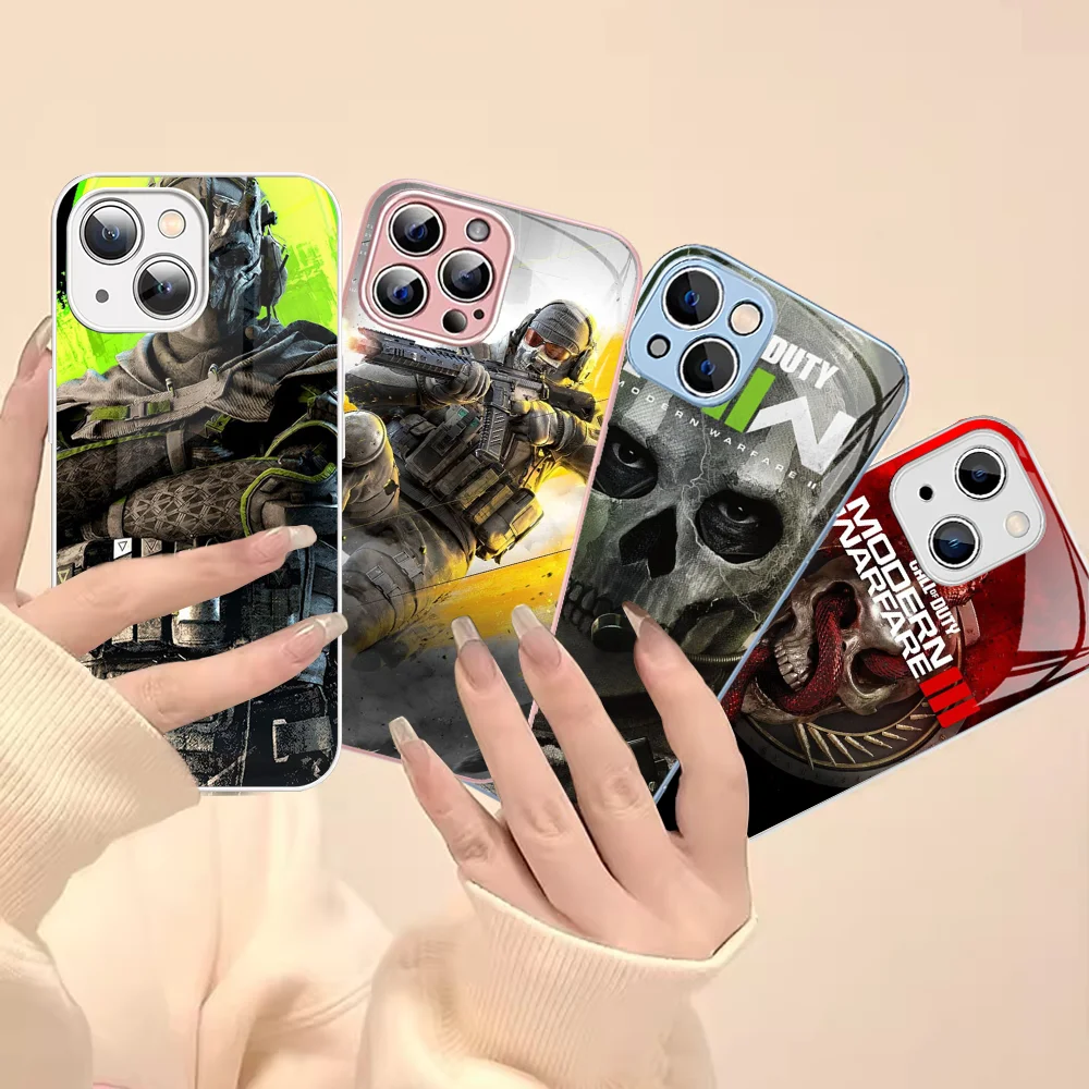 

Телефонный чехол Call of D-DutyS для iPhone 15 13 12 Mini 11 Pro XS Max X XR 14 Plus, чехол из закаленного стекла