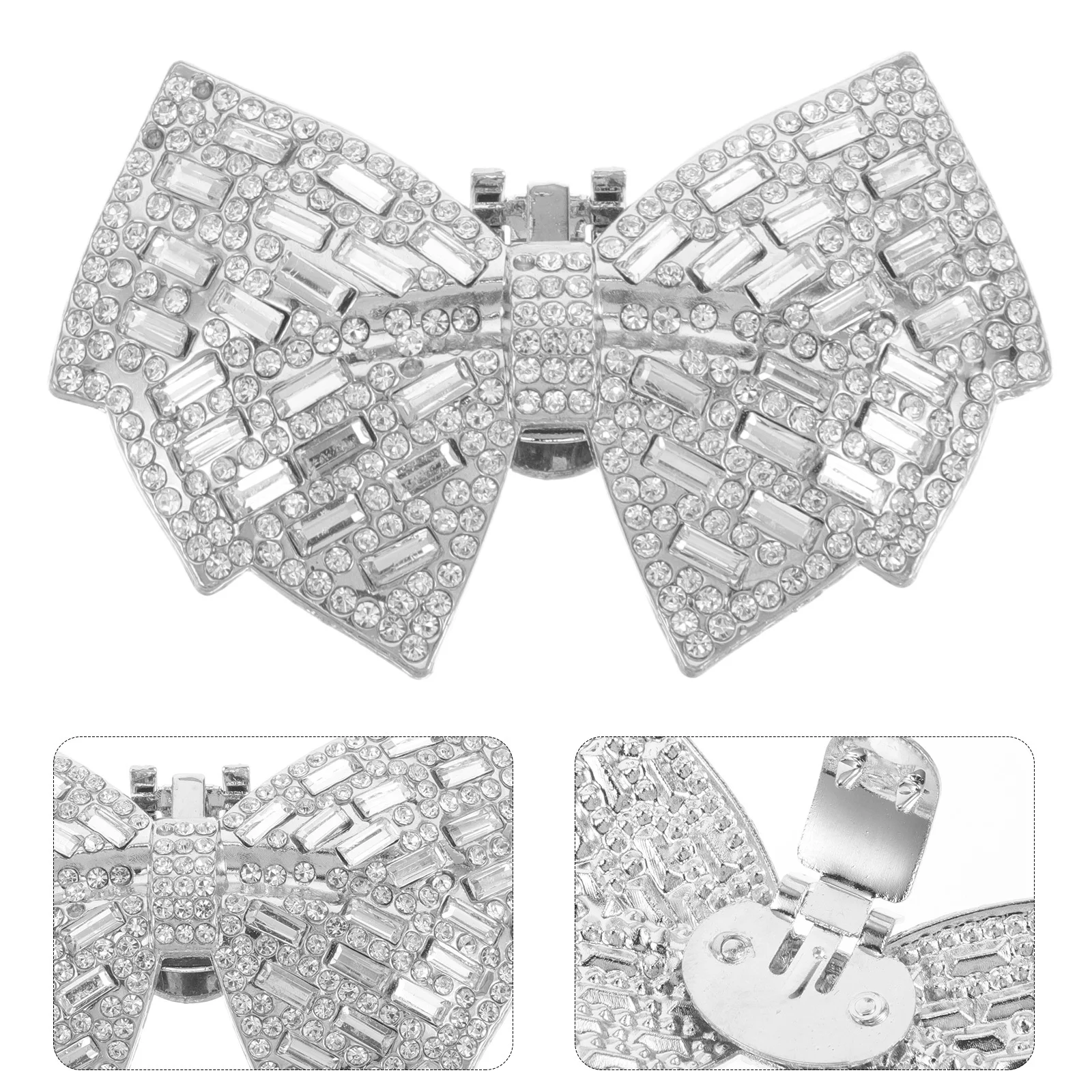 

2Pcs High Heels Accessories Bowknot Shoe Buckles Clip on Decorative Wedding Shoe Embellishments for Women Bridal Dress Shoes