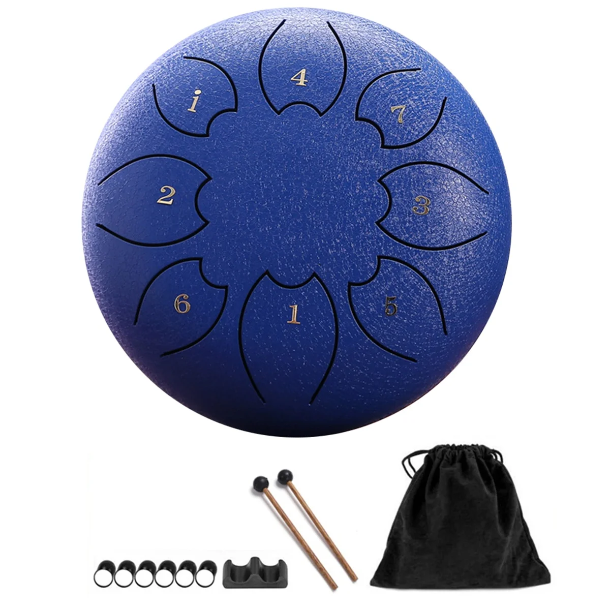 

Rain Drum for Outside, Steel Tongue Drum 8Notes 6 Inches Chakra Tank Drum Steel Percussion Padded Mallets Blue