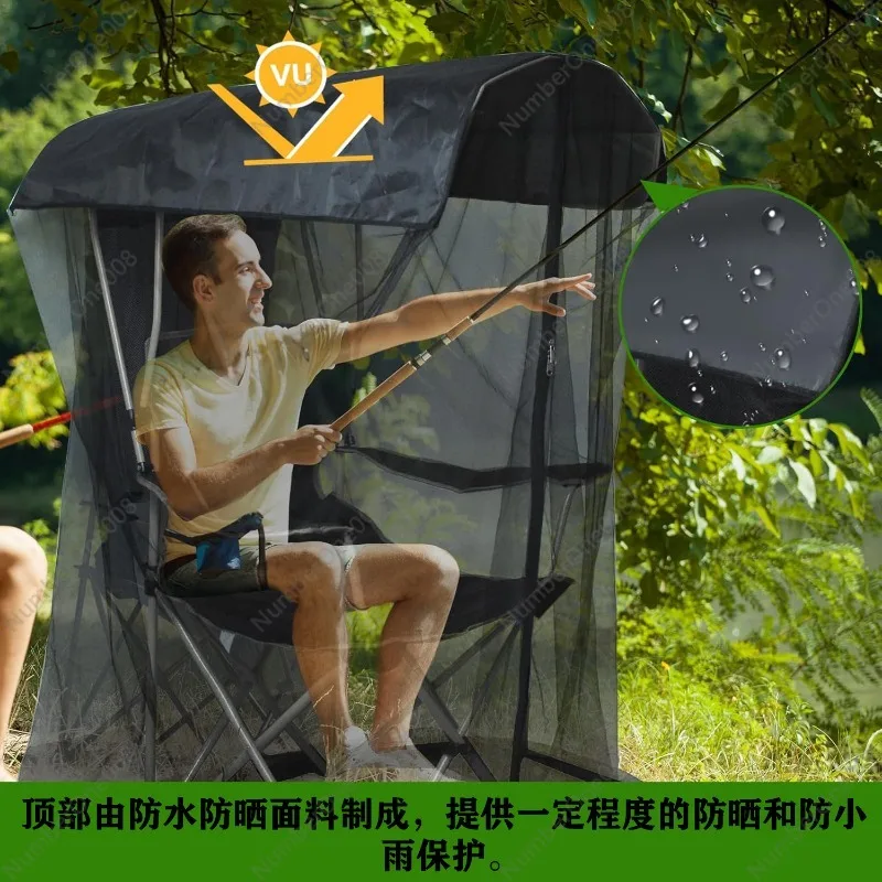 Outdoor Swing Chair Mosquito Net Canopy for Garden Patio Fishing All in One Sun Shade Easy Setup