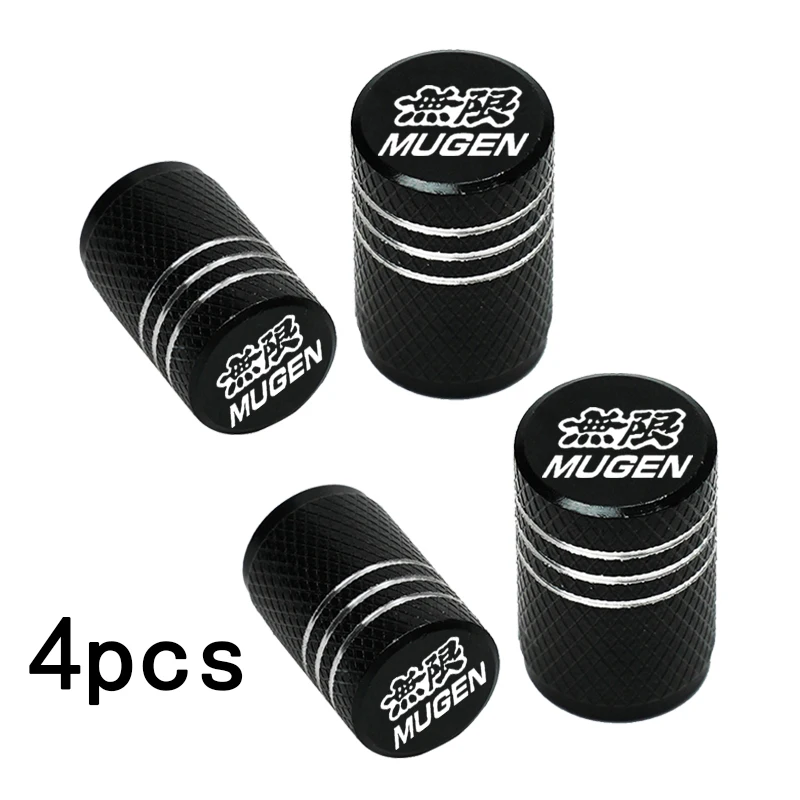 4Pcs Mugen Tire Wheel Valve Dust Caps Tyre Rim Stem Covers For Mugen Power Civic Accord CRV Hrv Jazz RAV4 Car Accessories