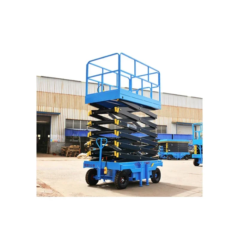 Platform Foldable Aerial Ladder Hoist Electric Lifting Scaffold Mobile Lift  For Construction Decoration
