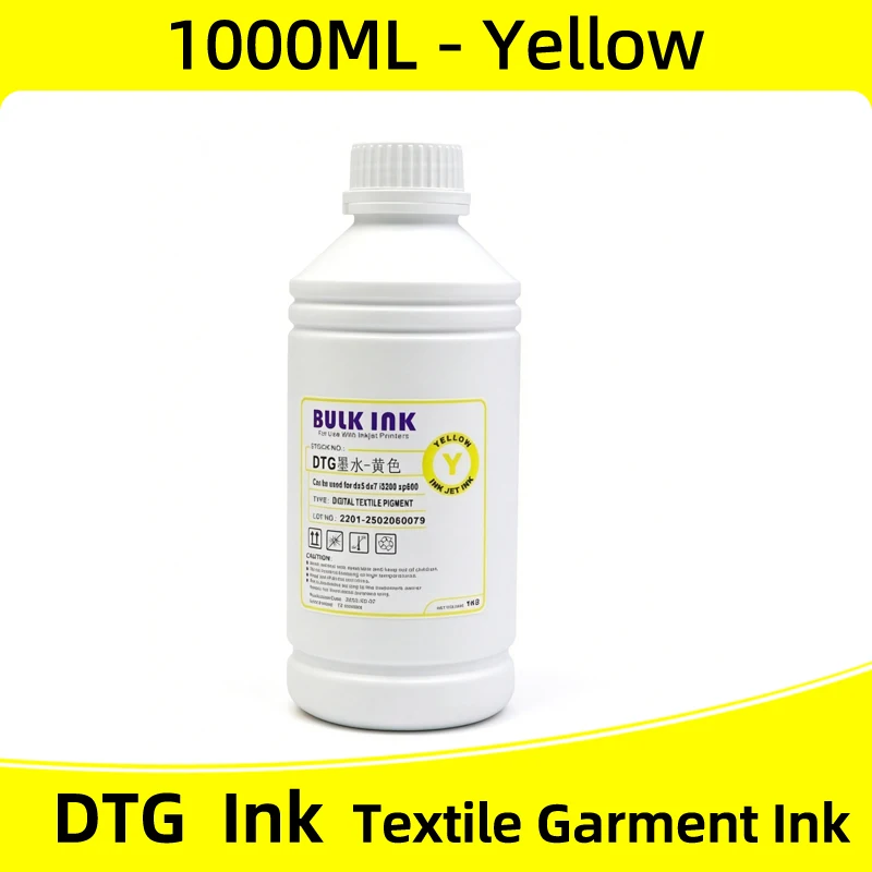 1000ML DTG Ink Textile Garment Ink For DX5 DX6 DX7 TX800 i3200 i1600 L1800 1390 R1900 F2000 F2100 F2200 L800 XP600 Printhead