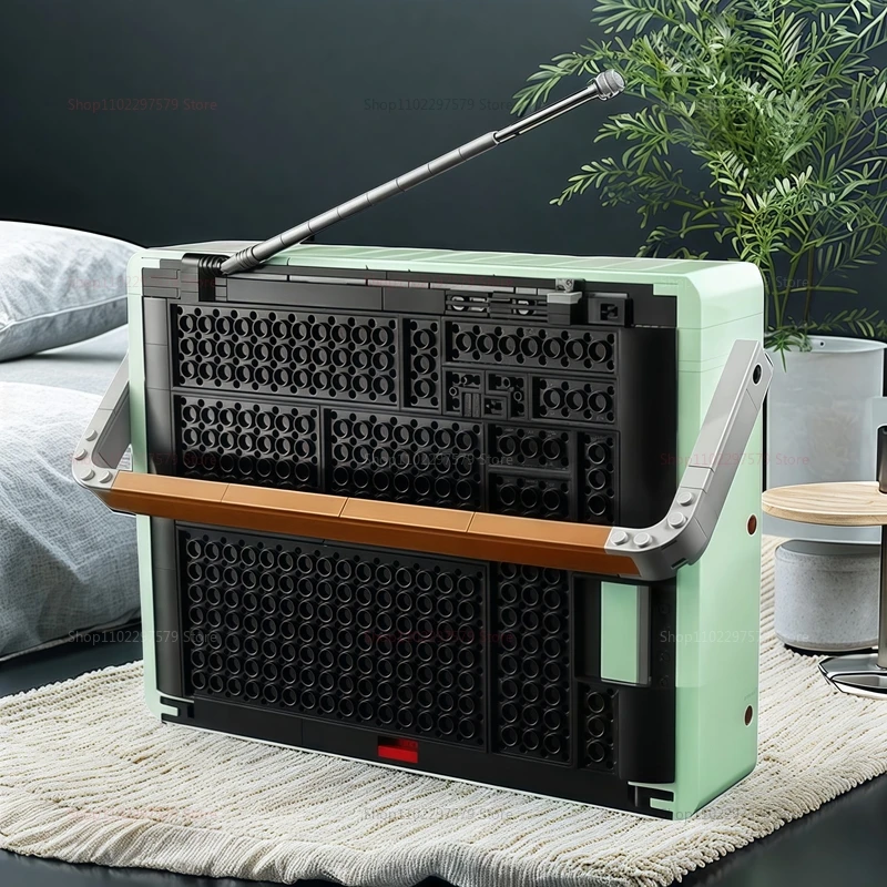 10334 أيقونات سلسلة ريترو راديو نموذج اللبنات 1970s راديو الموسيقيين الديكور بناء ألعاب أطفال الكبار المقتنيات الهدايا