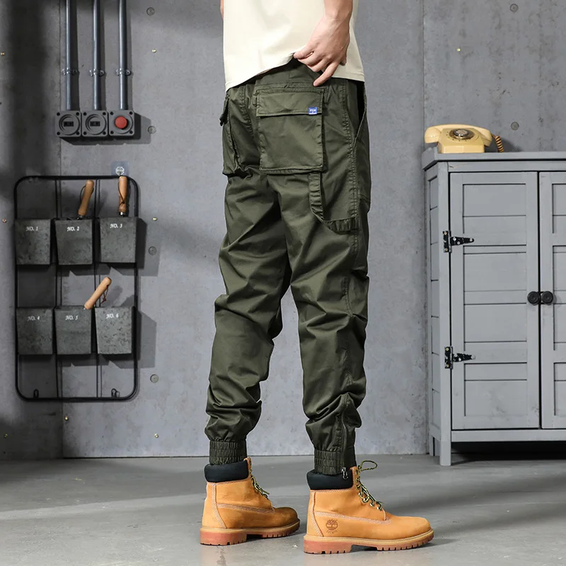 سراويل تكتيكية متعددة الوظائف للرجال، سراويل عمال خارجية مع جيوب متعددة وطماق، سراويل شحن فضفاضة جديدة #3