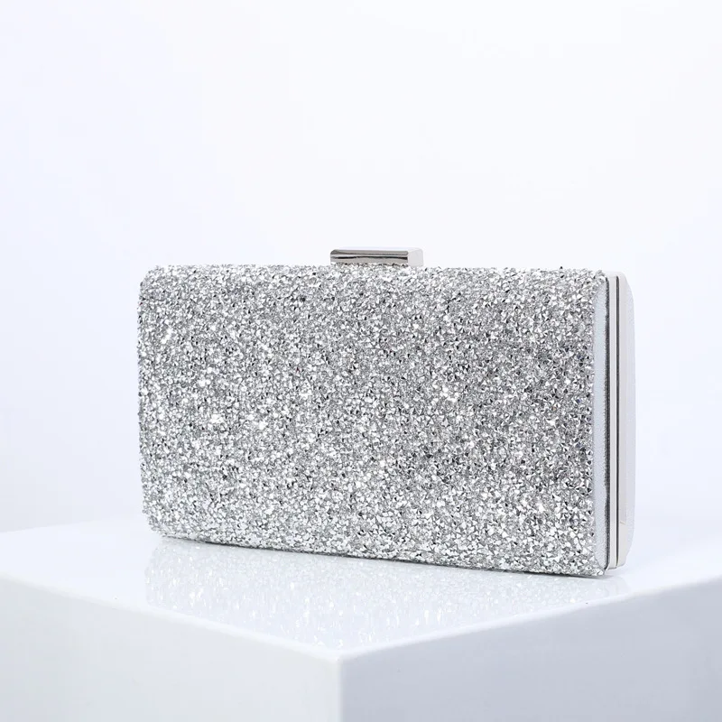 

Silver Evening Purse Luxury Clutch Party Diamond Handbags for Women Designer Shoulder Crossbody Bag Weddings Ladies Hand Bag