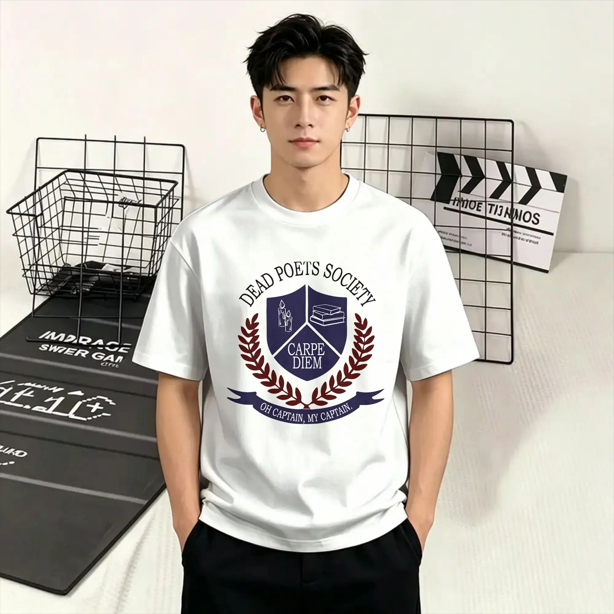 Camisetas del club de poetas muertos para hombre, ropa de algodón con diseño de película, camiseta divertida de manga corta con cuello redondo, camisetas de regalo